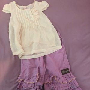 Vanilla Dot Top and Capri Ruffles